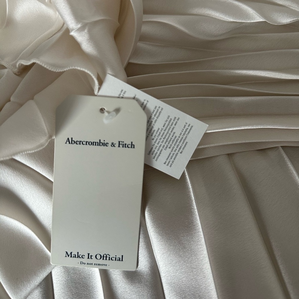 NWT Abercrombie and Fitch Giselle Pleated Midi Dress Cream Size MT - Picture 6 of 6